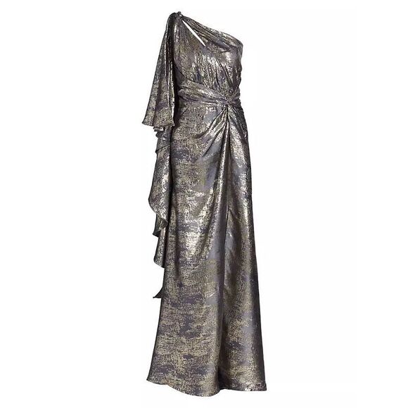 Rene Ruiz Collection Draped One-Shoulder Gown Size 14 $1595
